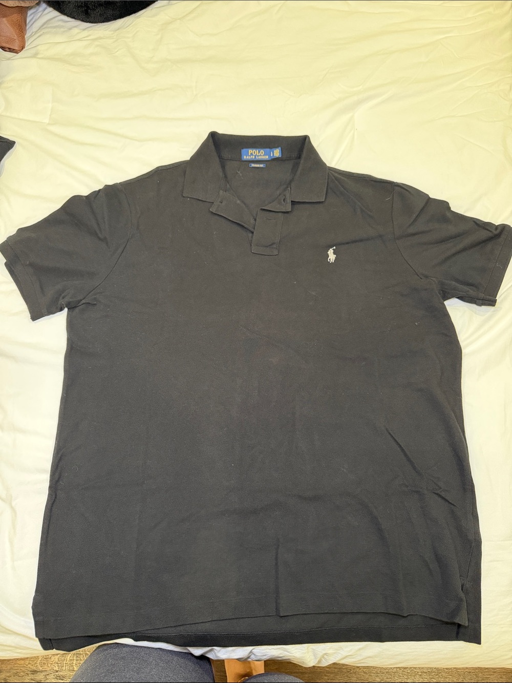 Polo by Ralph Lauren Men’s Black Polo with White Pony Logo
